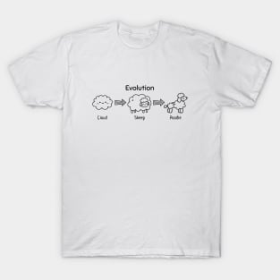 Evolution to Cloud, Sheep and Poodle Funny T-Shirt